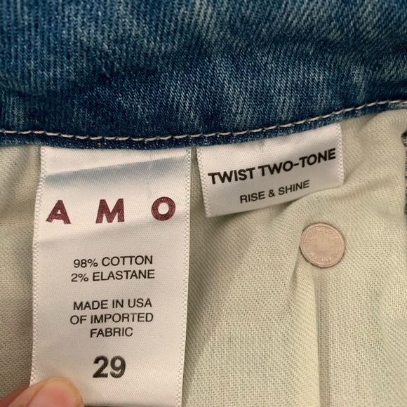 AMO Revolve two tone distressed skinny crop jeans - Picture 8 of 8